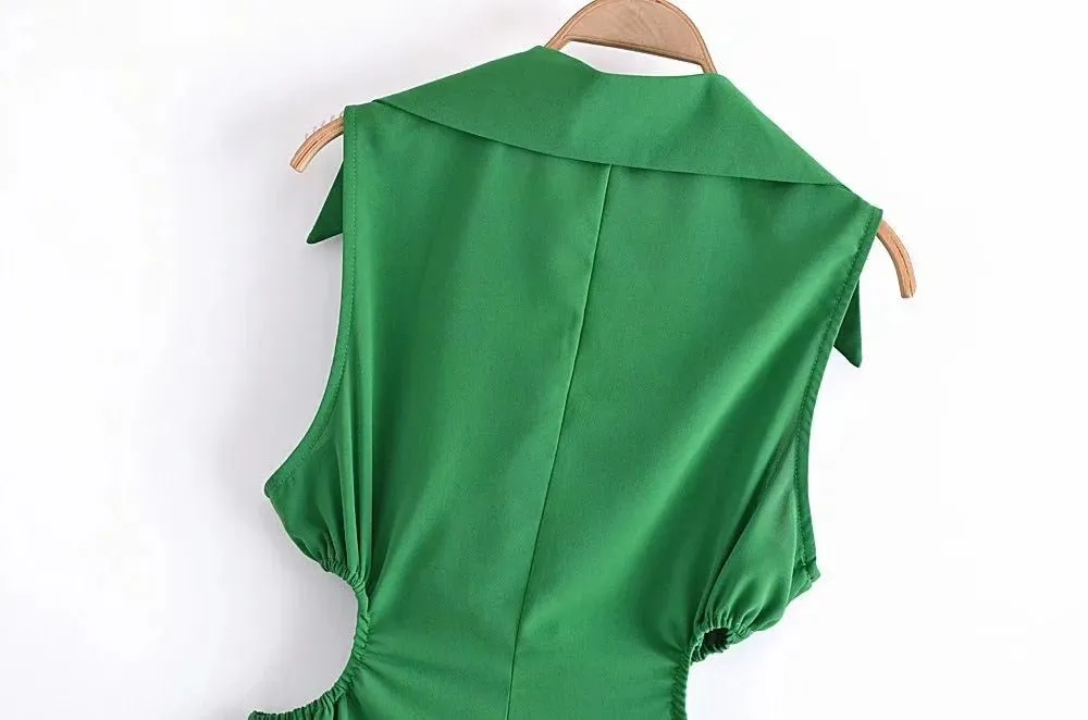Pre Order:  Elastic Waist Lapel Dress