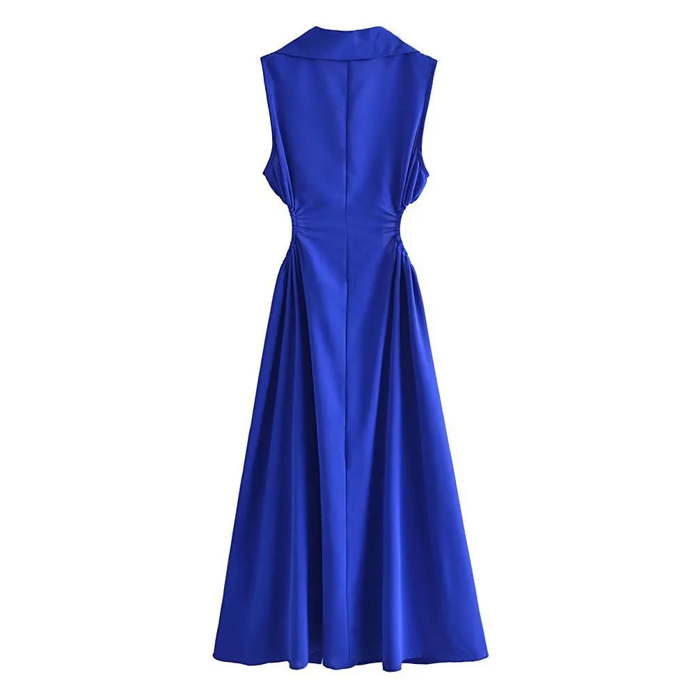 Pre Order:  Elastic Waist Lapel Dress