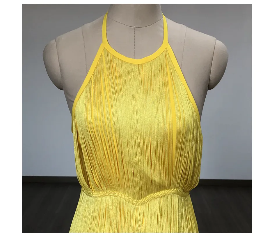 Pre Order:  Fringe Sleeveless Halter Dress