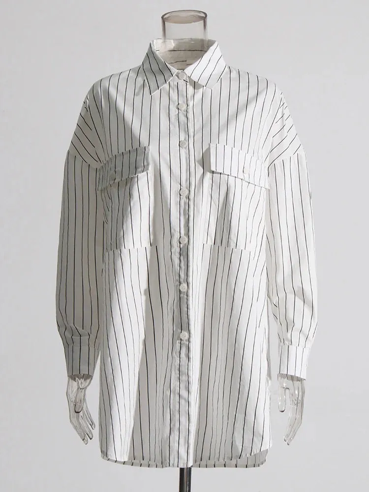 Pre Order:  Long Sleeved Striped Shirt Dress