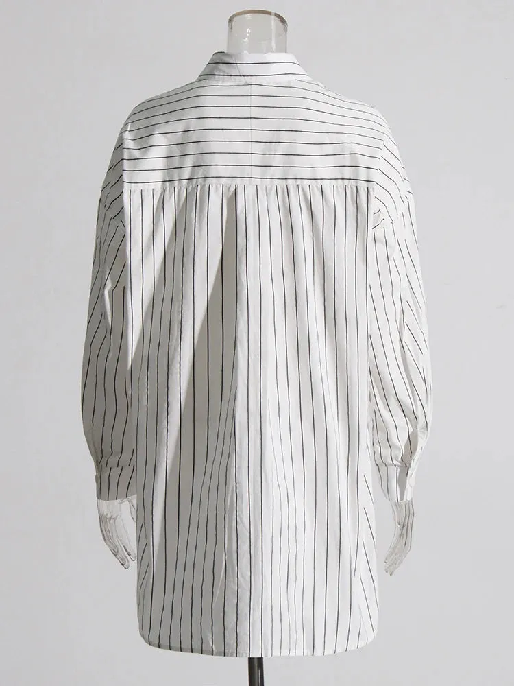Pre Order:  Long Sleeved Striped Shirt Dress