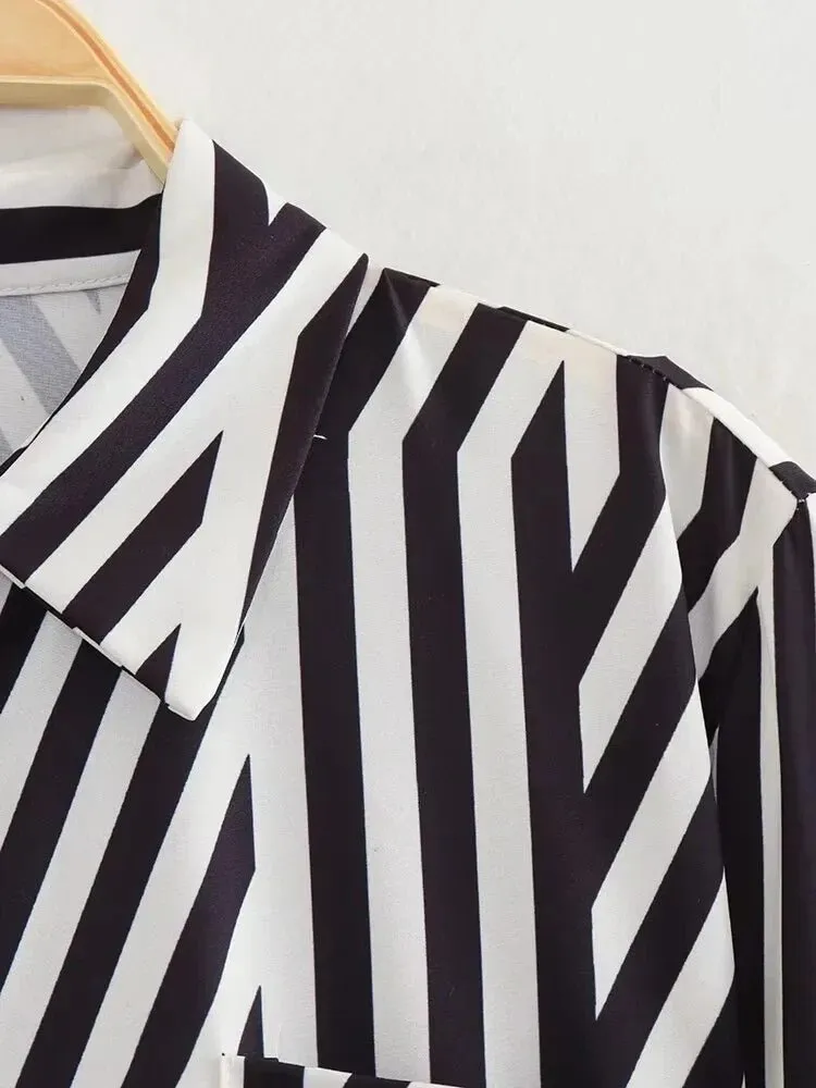 Pre Order:  Tie-Waist Striped Midi Dress