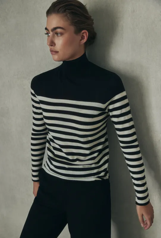 Pullover FAYAALF STRIPES KNIT black | ECOALF