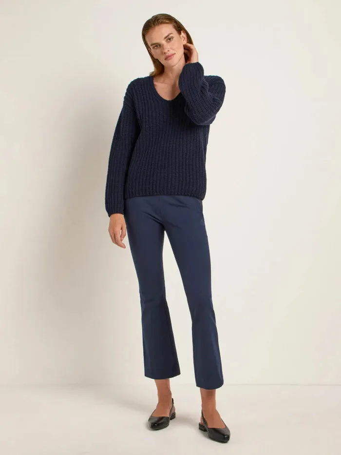 Pullover mit V-Ausschnitt midnight melange | Lanius