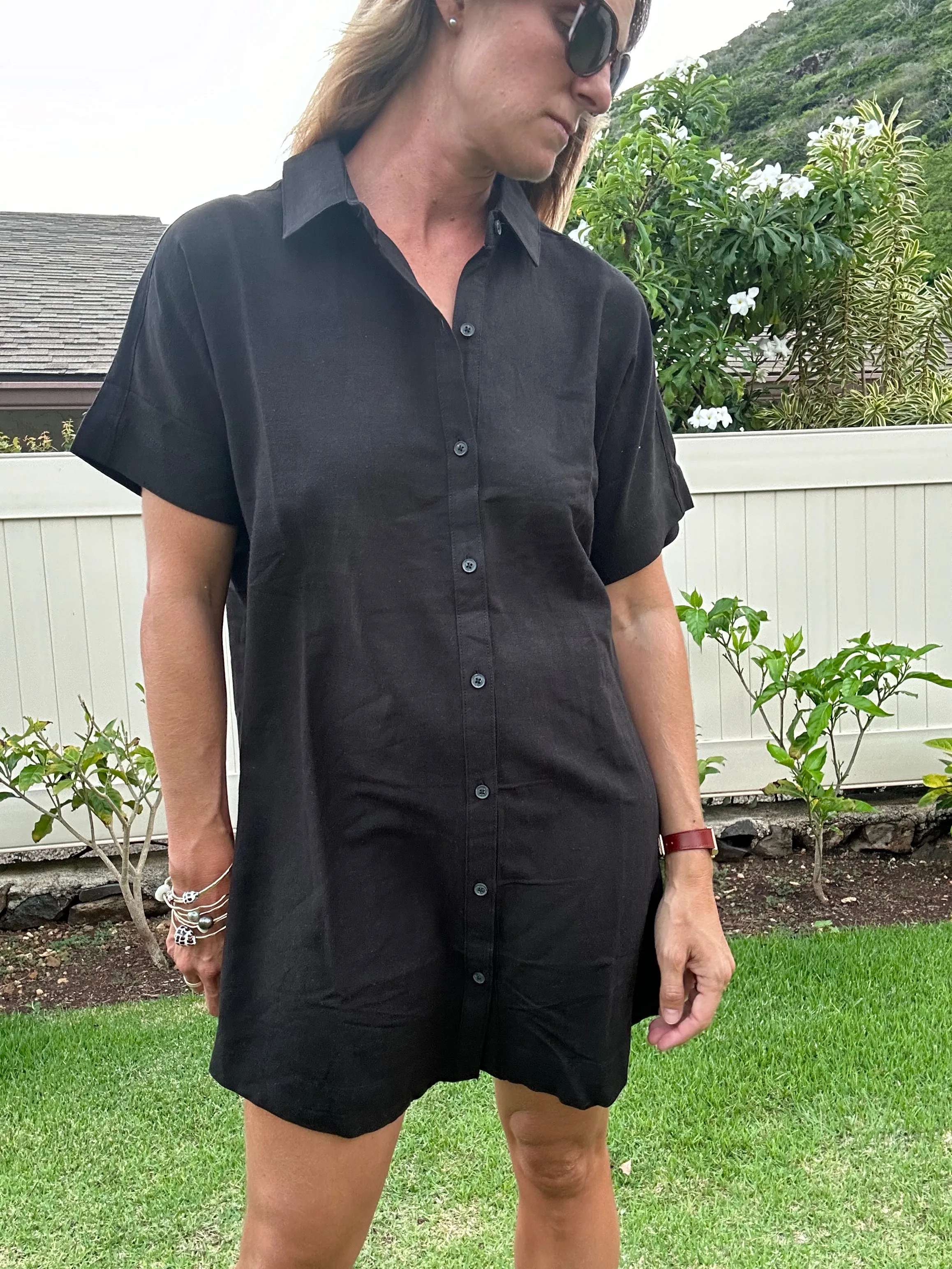 Rhythm Classic Shirt Dress - Black