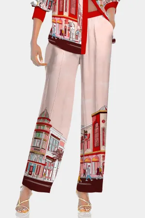 Rodeo Drive Print Womens Plazzo Pants