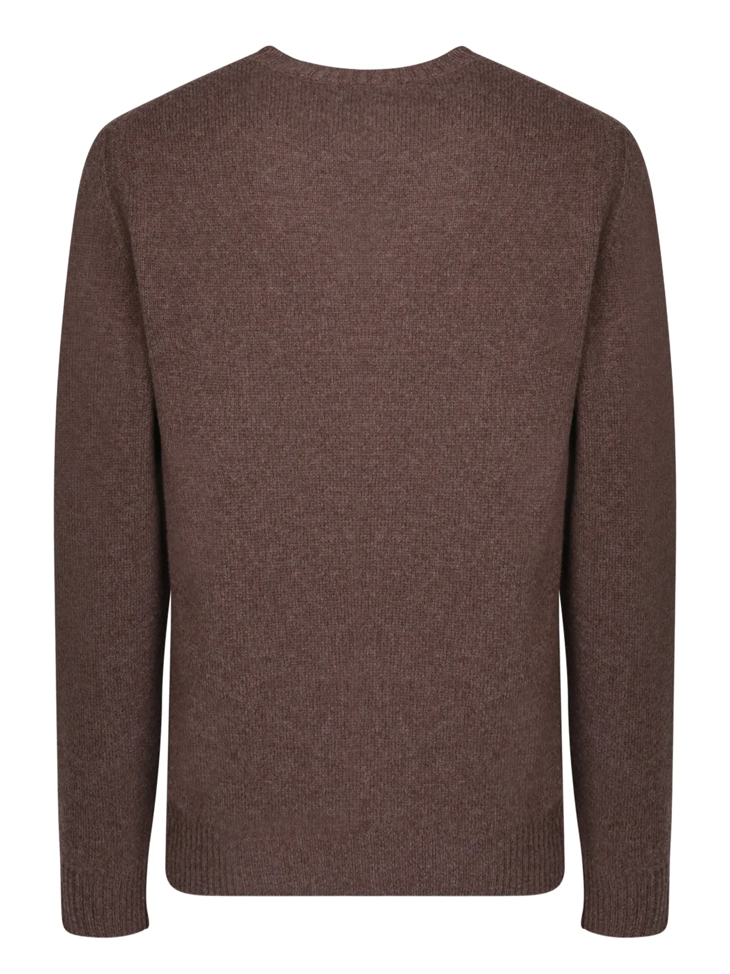 Roundneck brown wool pullover