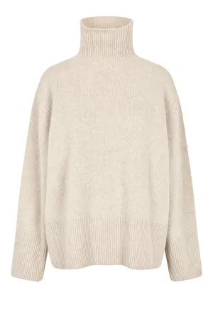Second Female Alpha Knit T-neck - Pumice Stone