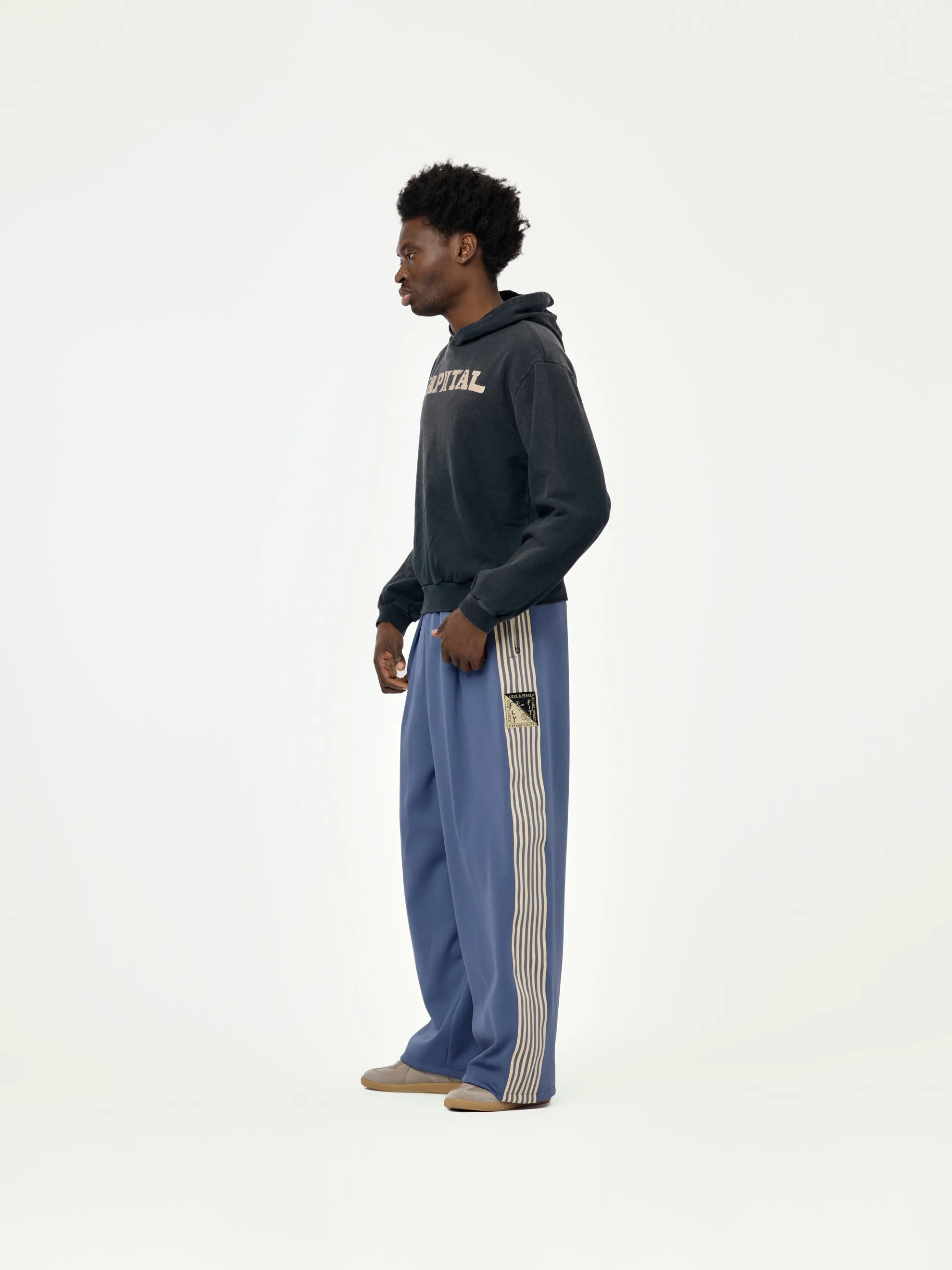 Smooth Jersey Stantman&woman Baggy Truck Pants (Banner Stripe) (Purple)