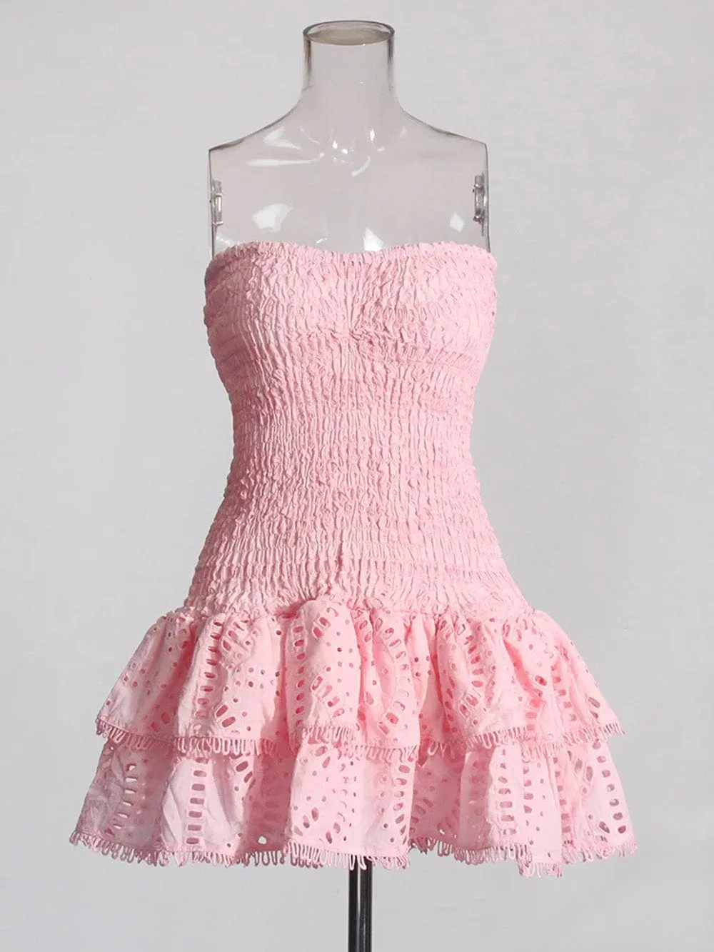 Sophia Sleeveless Spliced Ruffles Mini Dress