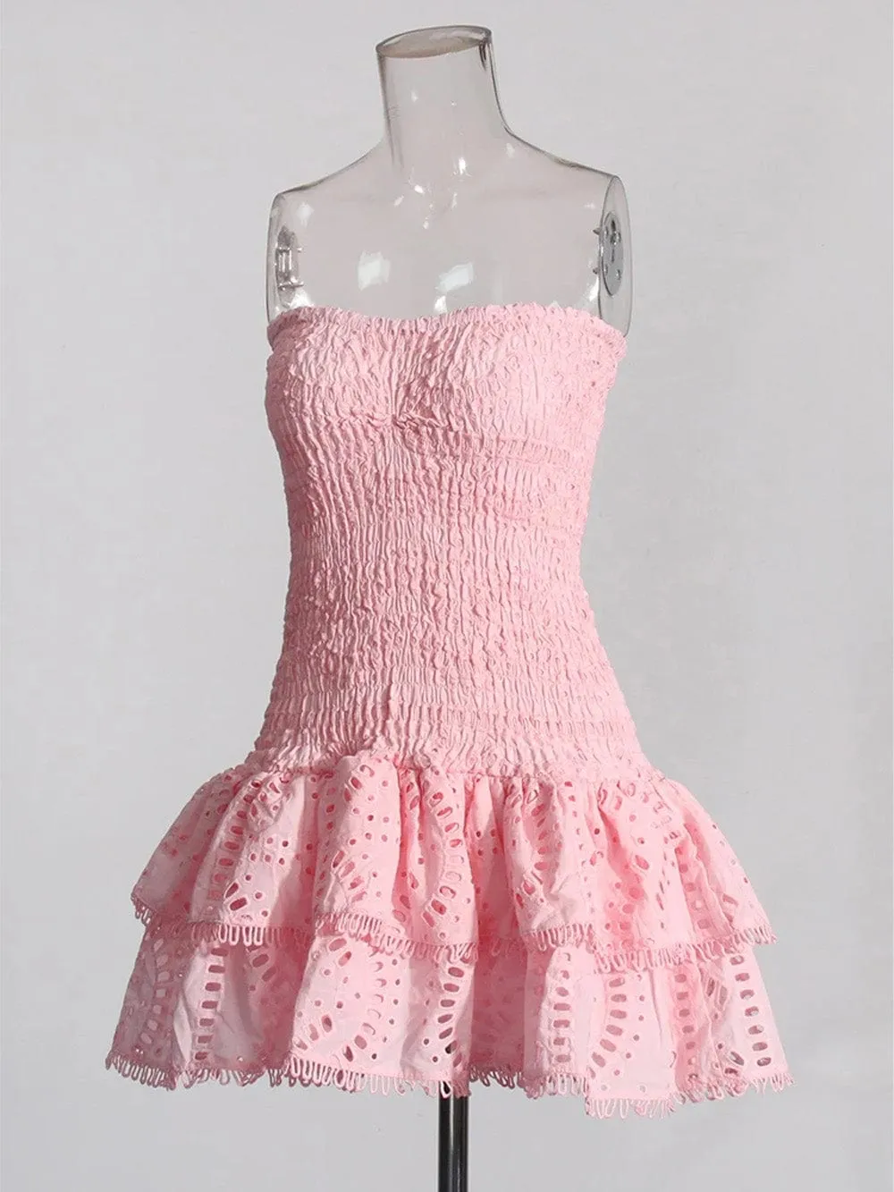 Sophia Sleeveless Spliced Ruffles Mini Dress