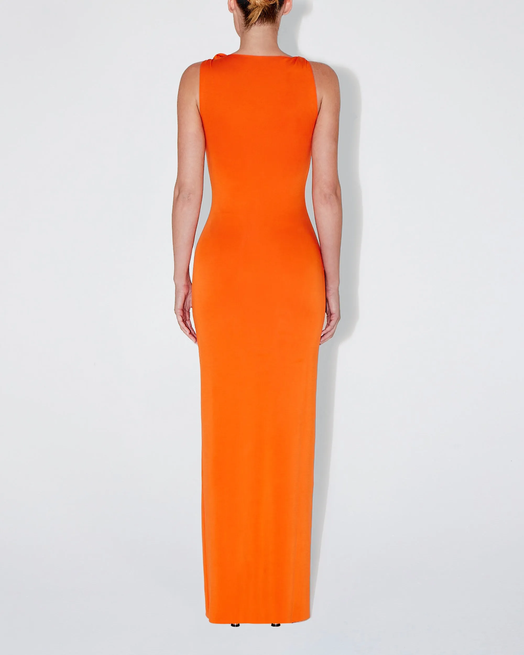 Sueded Stretch Knotted Maxi Dress | Papaya