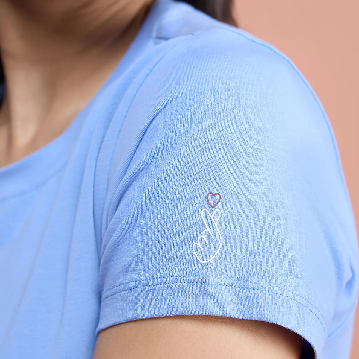 Super Comfy Cotton Stretch Classic Solid T-Shirt-NYLE216-Hydrangea