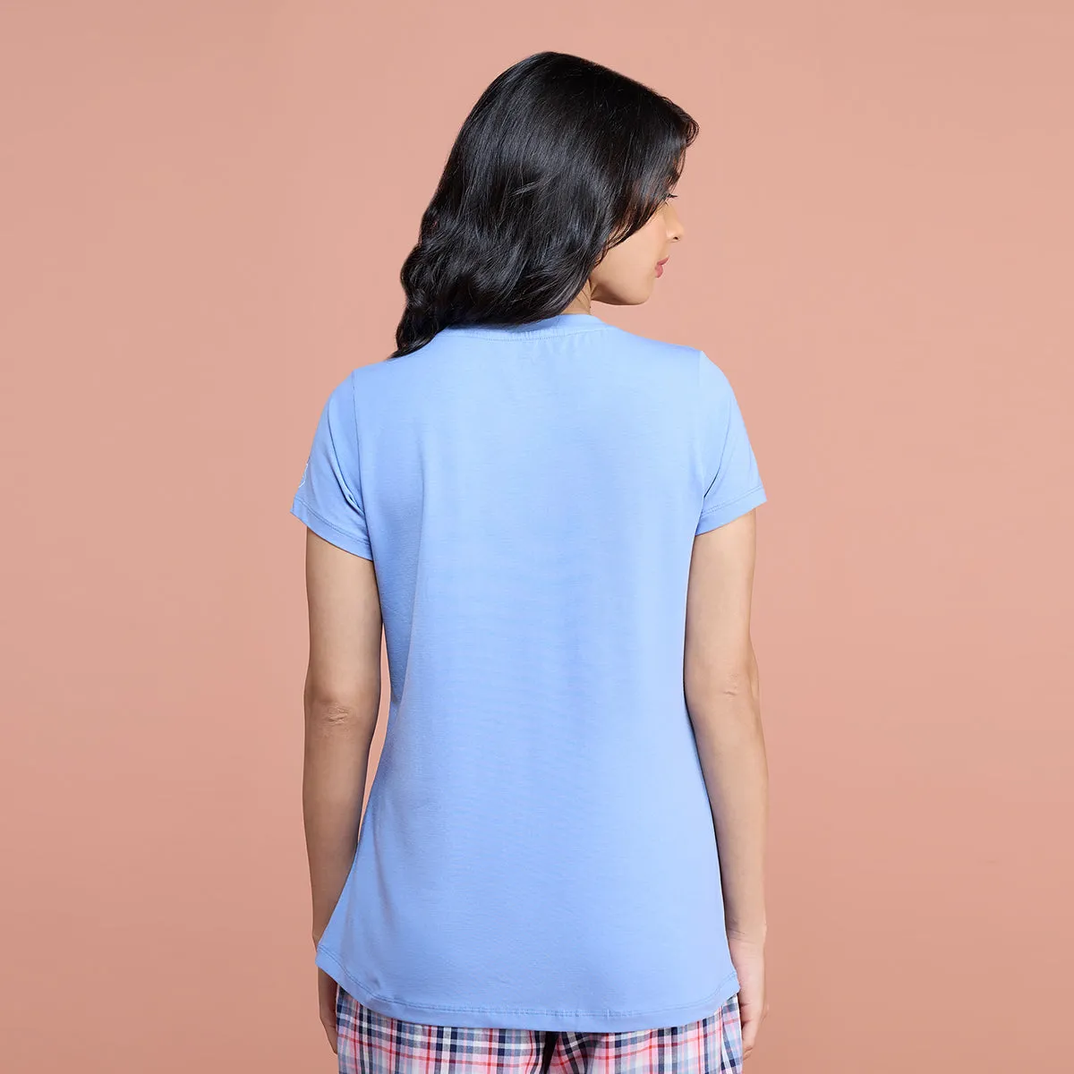 Super Comfy Cotton Stretch Classic Solid T-Shirt-NYLE216-Hydrangea