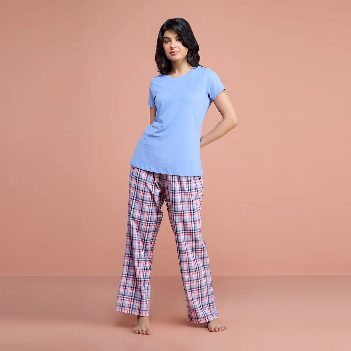 Super Comfy Cotton Stretch Classic Solid T-Shirt-NYLE216-Hydrangea