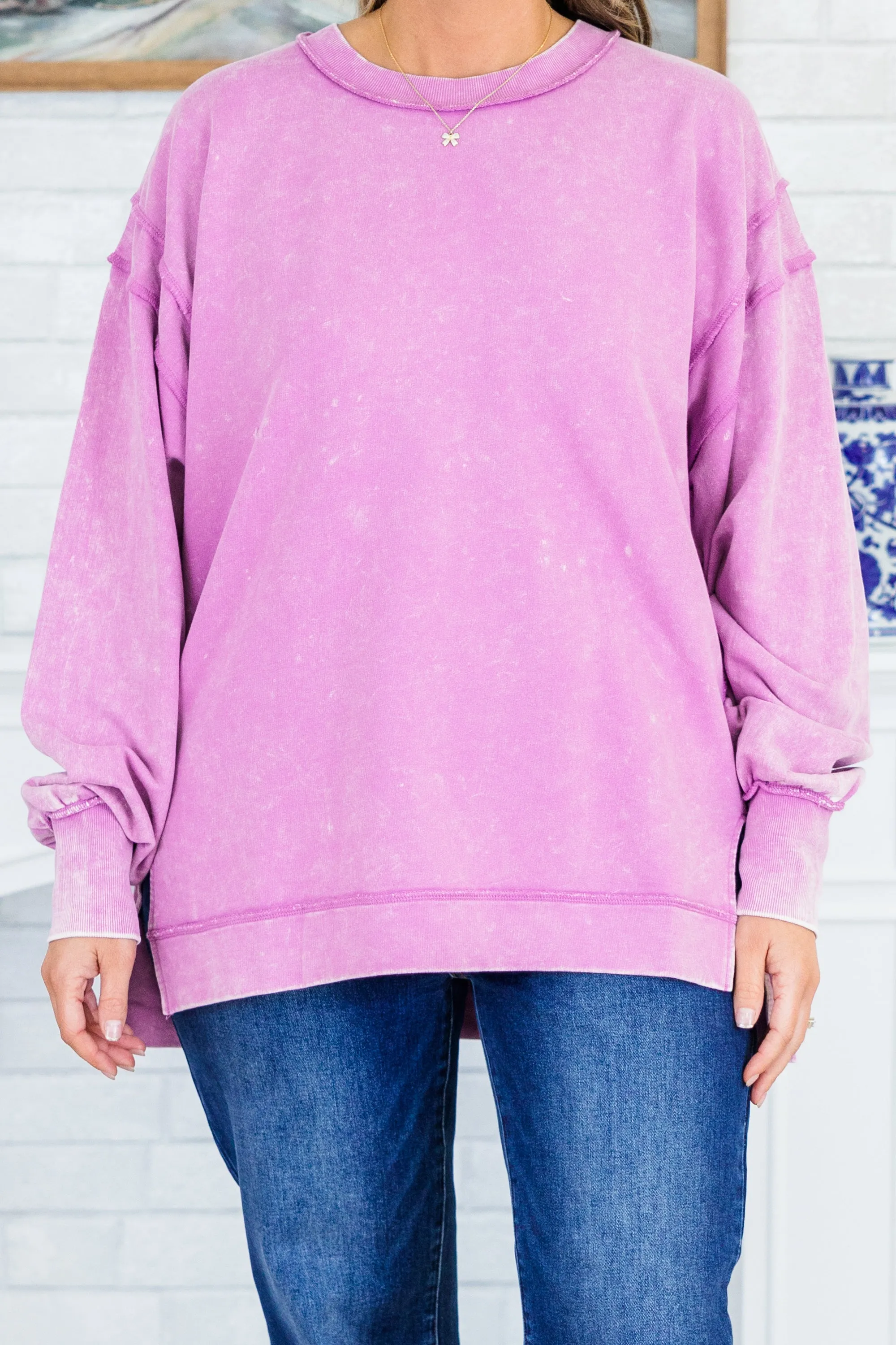 Take Me With You Pullover, Bright Violet