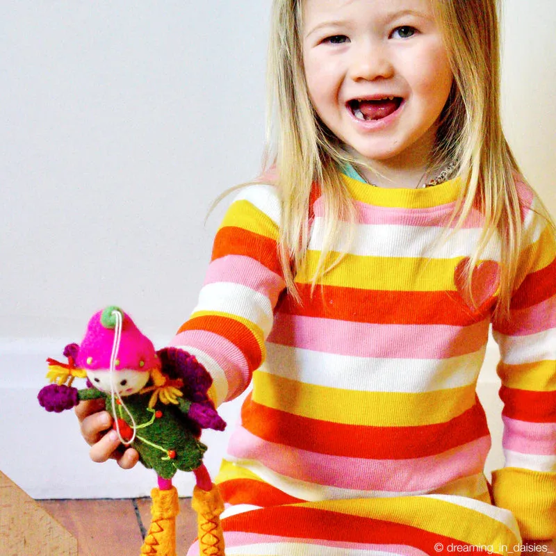 Tara's Treasures Felt Fairy - Green Dress