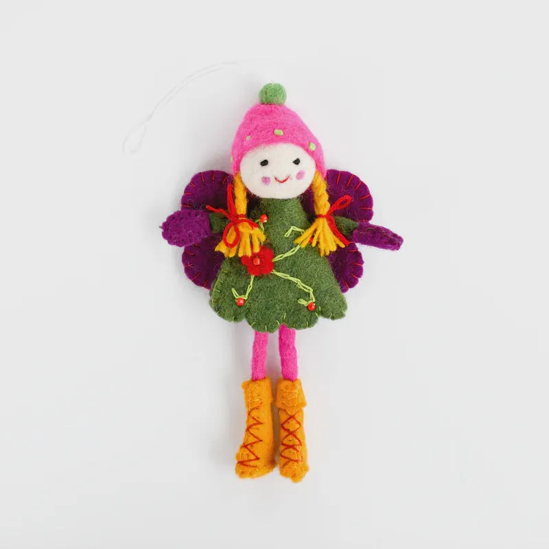 Tara's Treasures Felt Fairy - Green Dress