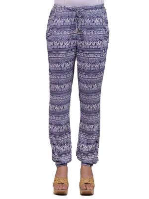 TCEC Causal Horizontal Tribal Pattern Pockets Woven Sausage Trouser Pants
