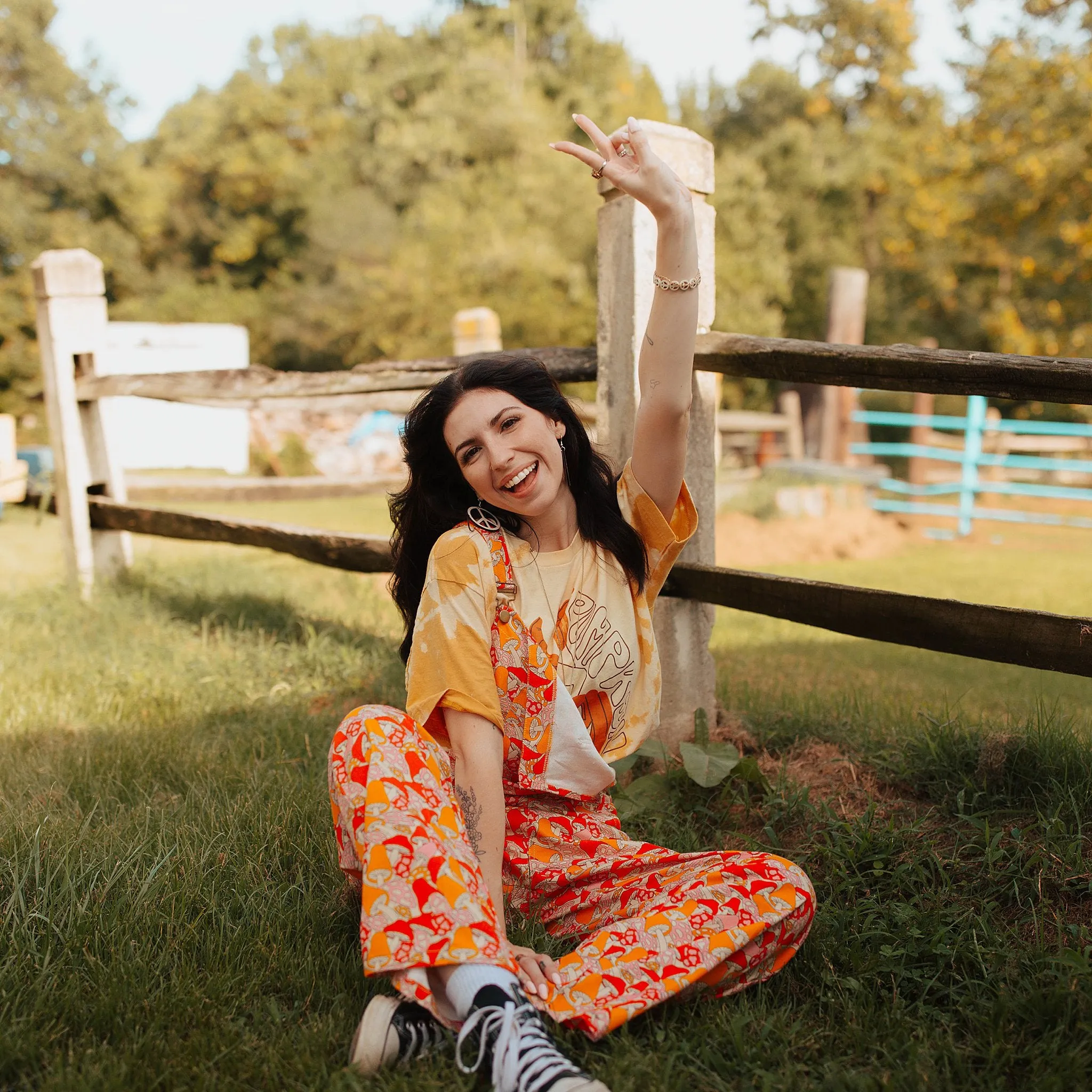 Trippy Mushroom Overalls S-XL