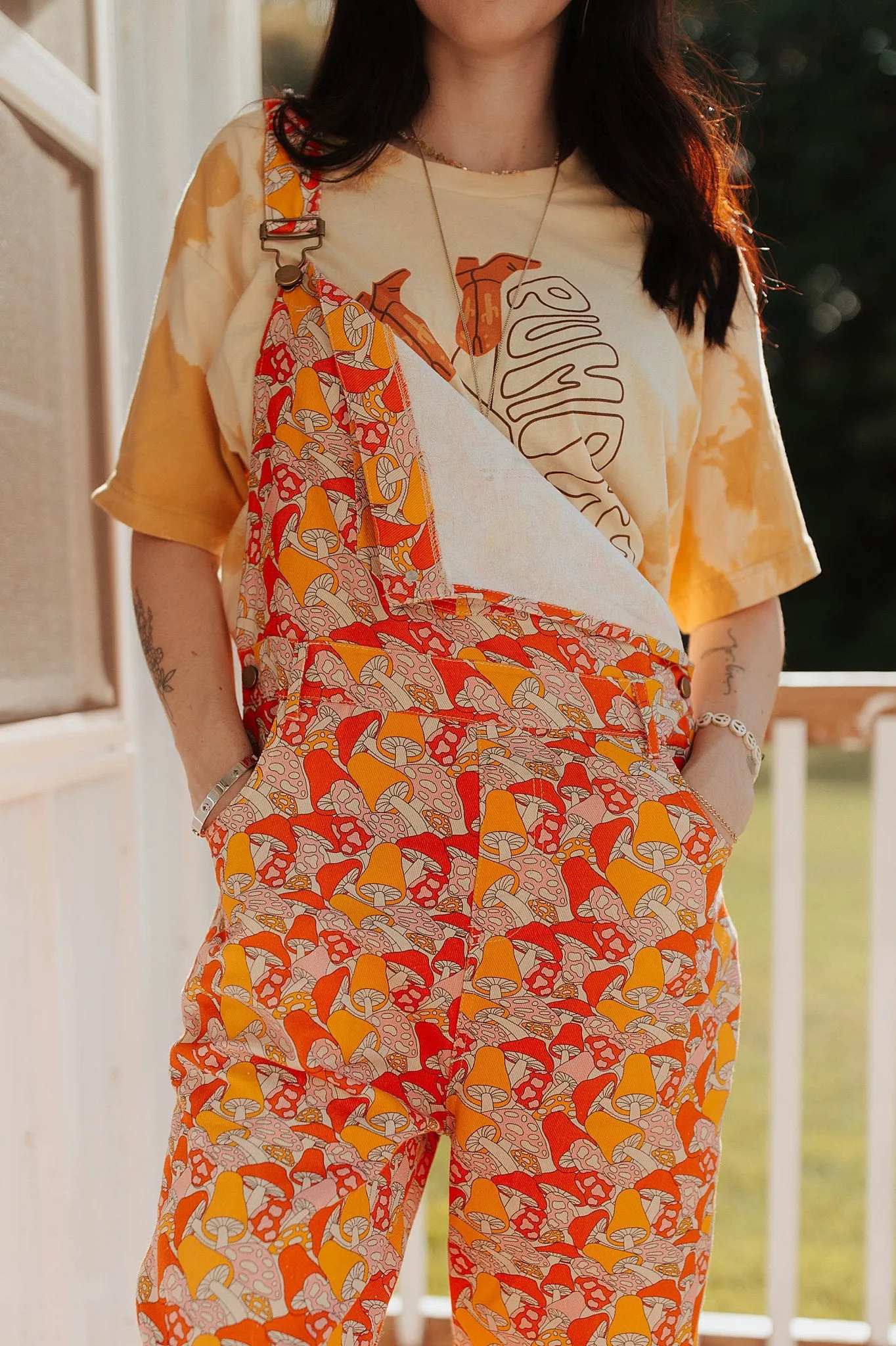 Trippy Mushroom Overalls S-XL