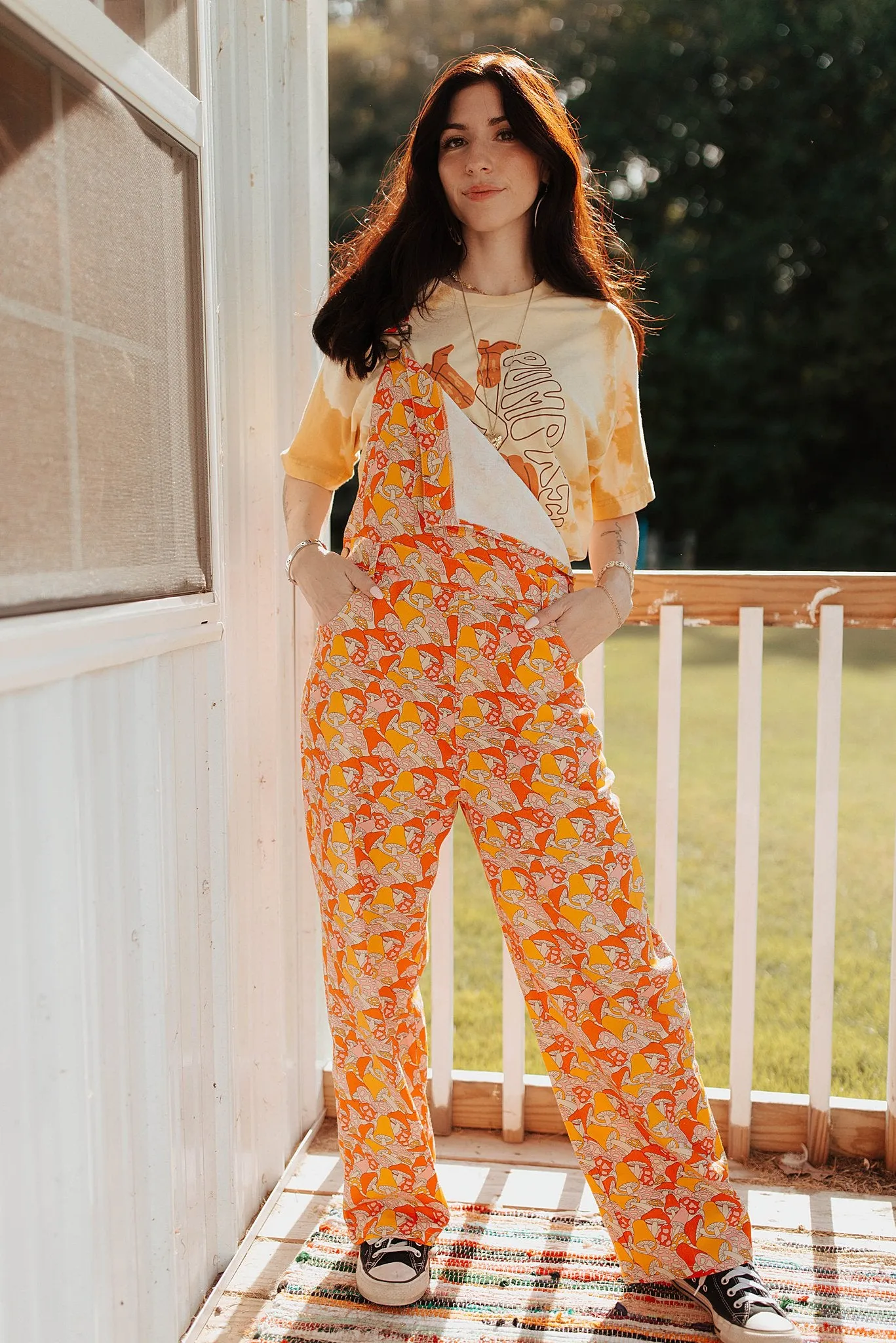Trippy Mushroom Overalls S-XL