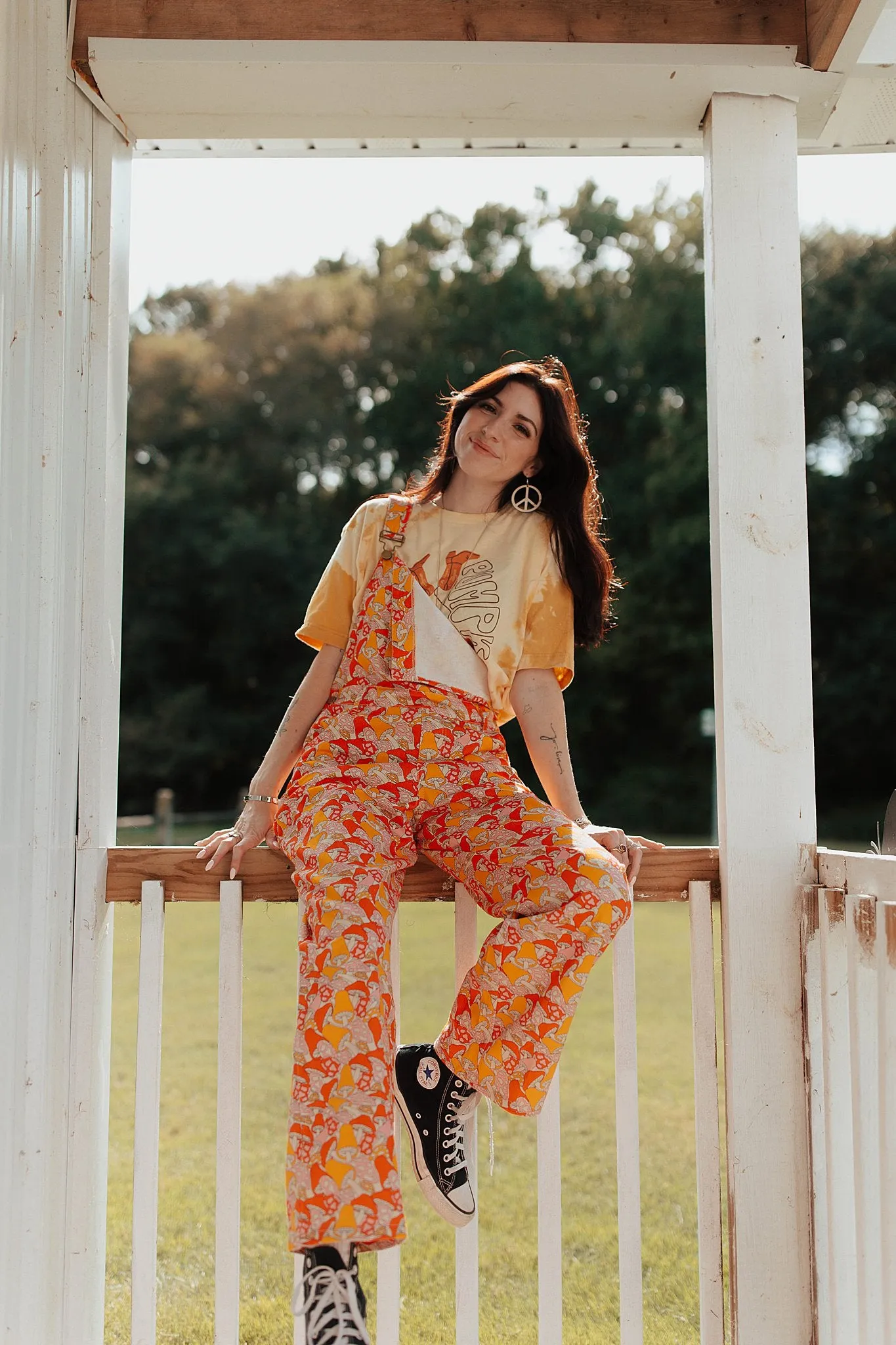 Trippy Mushroom Overalls S-XL