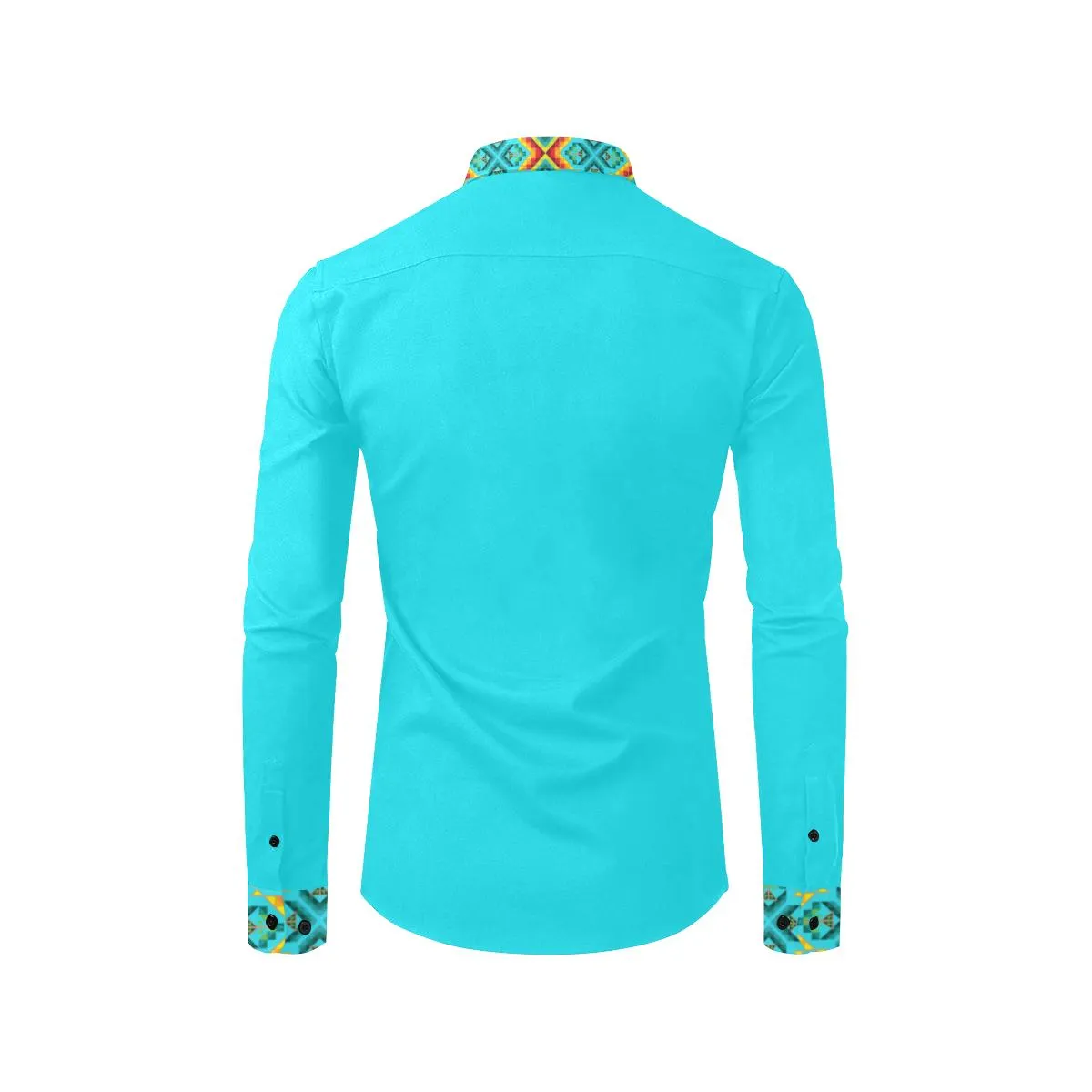 Turquoise Blanket Strip Dress Shirt