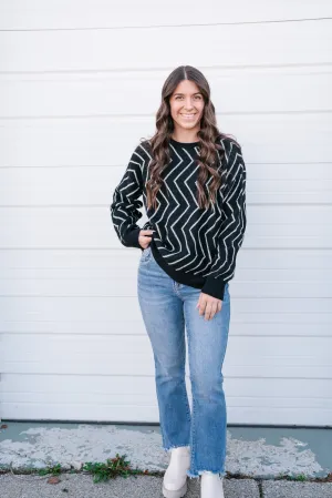 Uptown Zigzag Sweater Top
