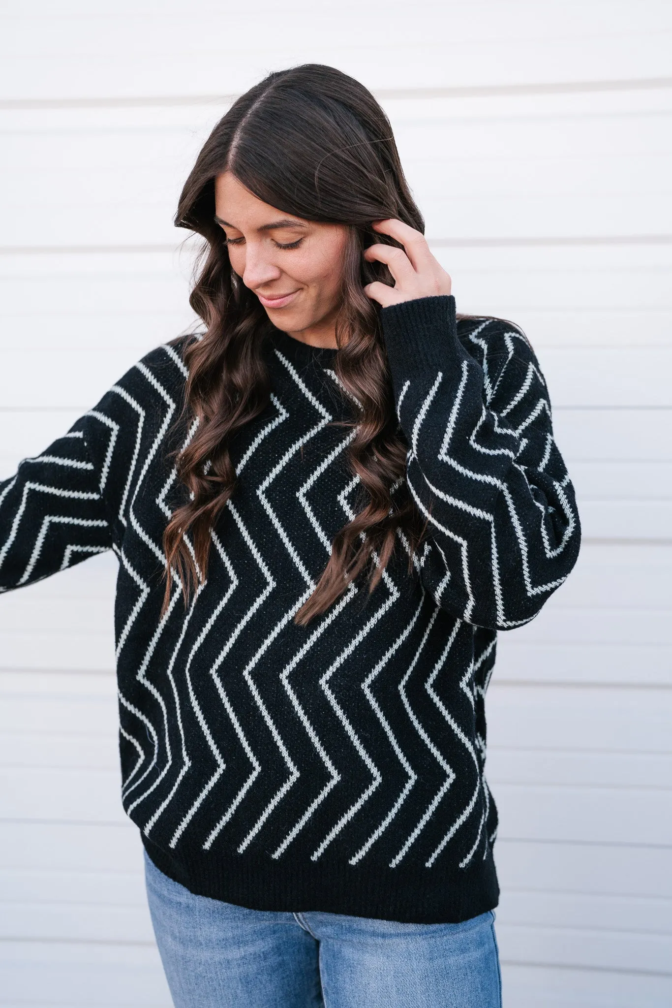 Uptown Zigzag Sweater Top