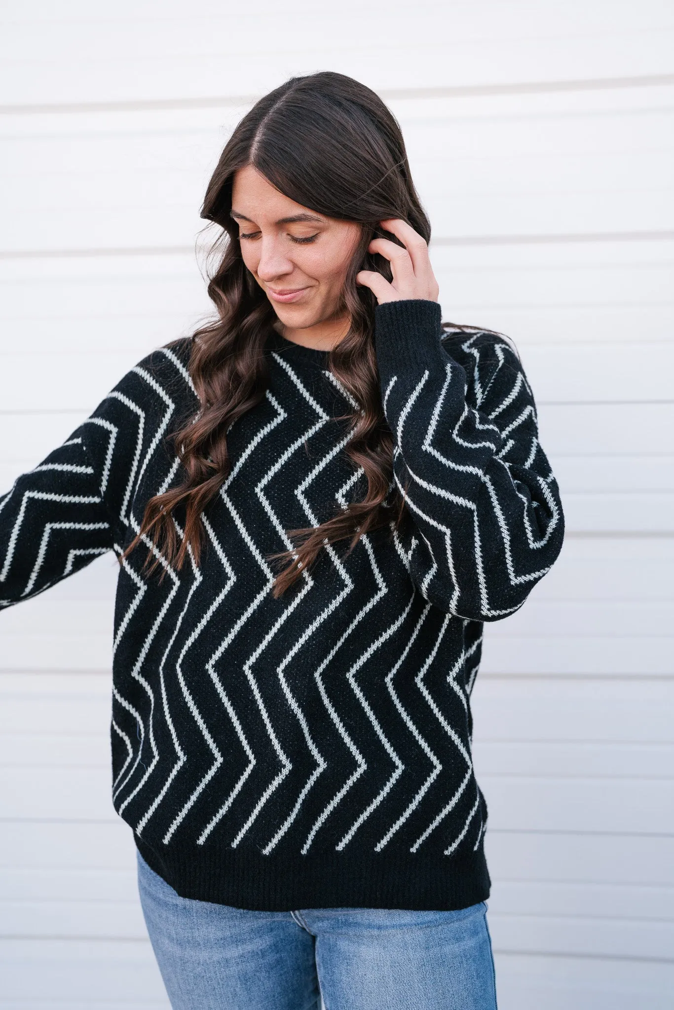 Uptown Zigzag Sweater Top