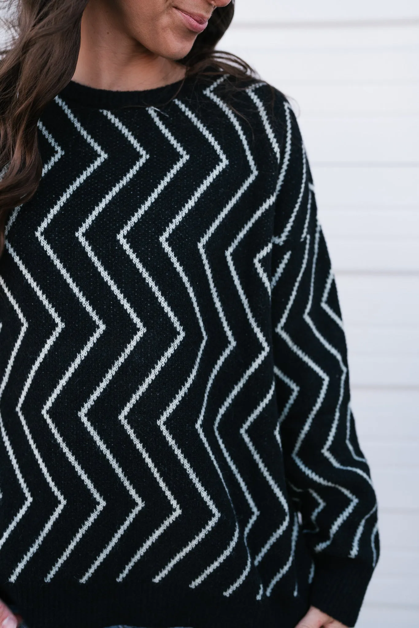 Uptown Zigzag Sweater Top