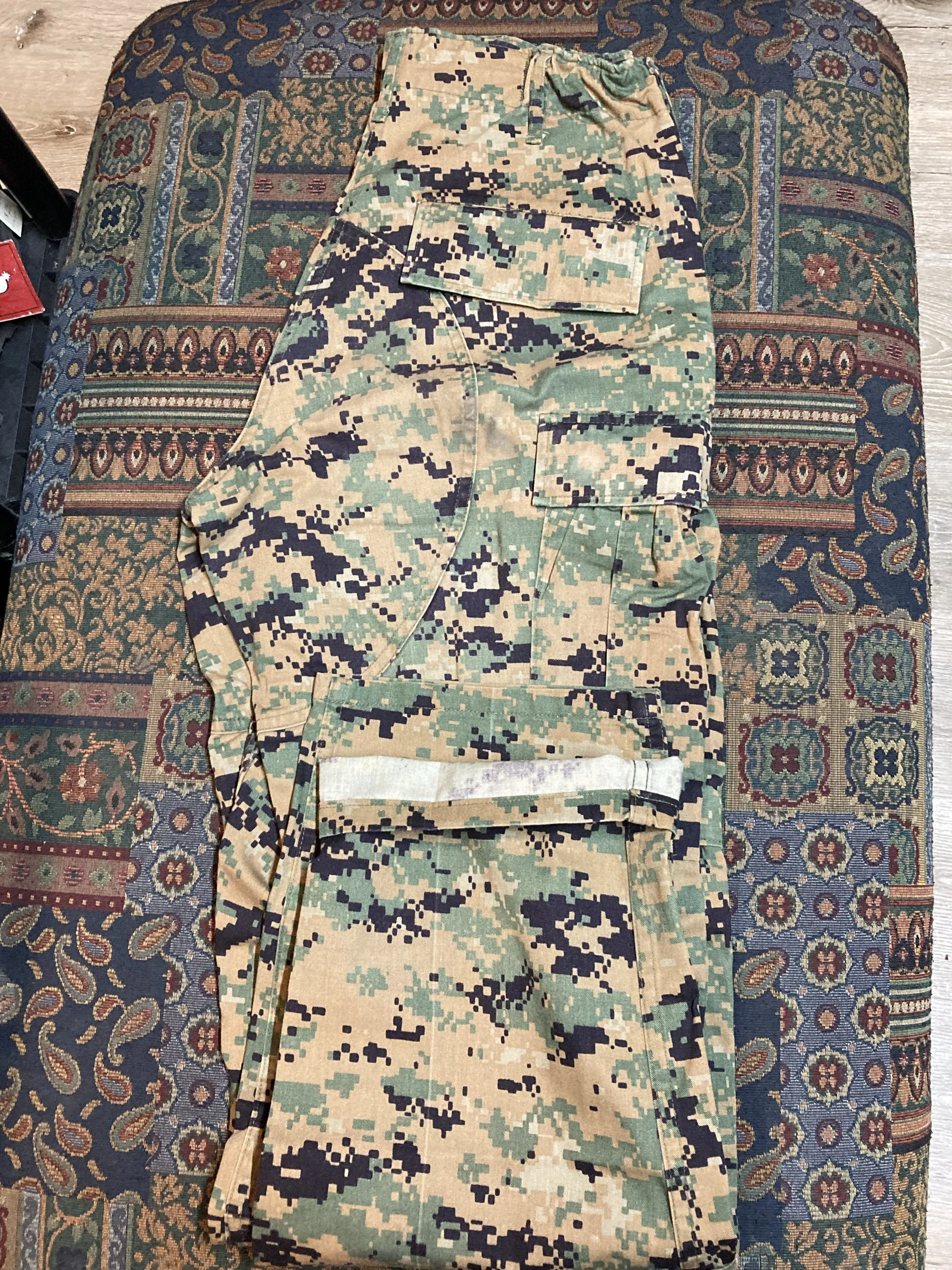 USMC Digital Camo Cargo Pants - 27-31”x29-32”, Made in USA