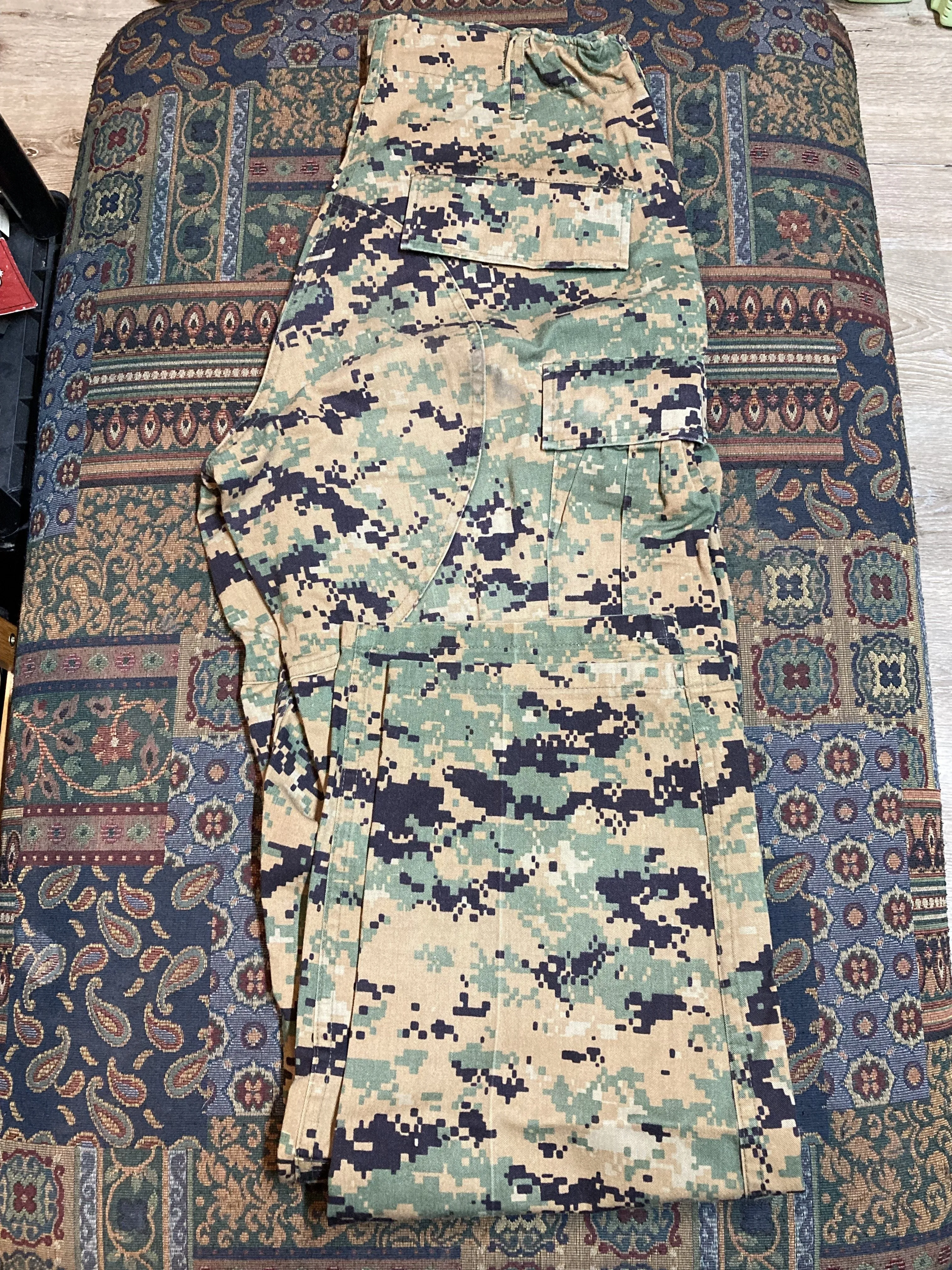 USMC Digital Camo Cargo Pants - 27-31”x29-32”, Made in USA