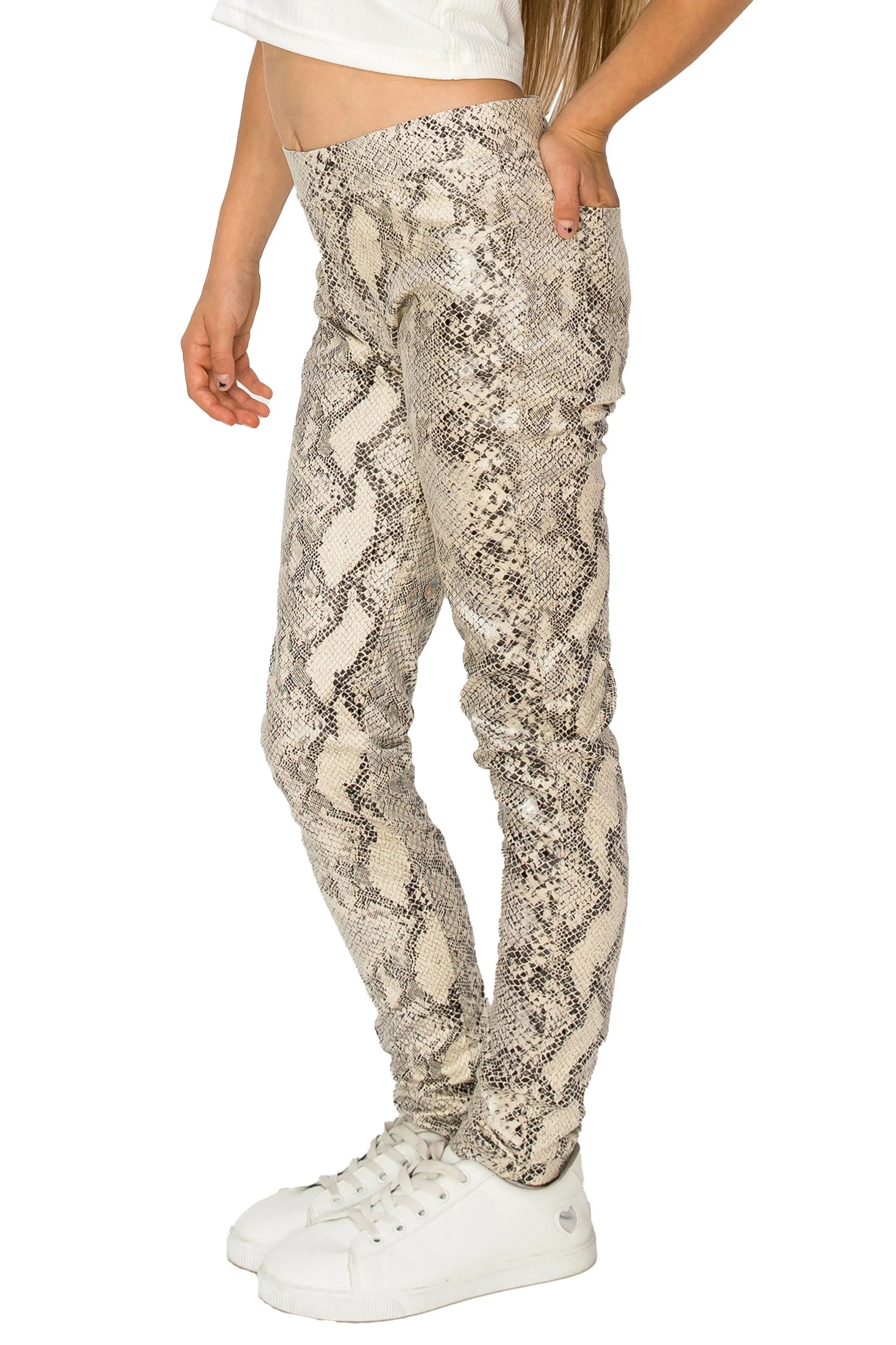 Verna - Snake Print Pull On Skinny