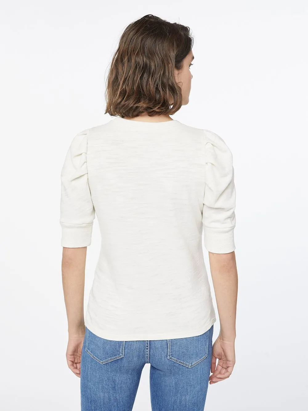 Vintage Shirred Tee -- Vintage White