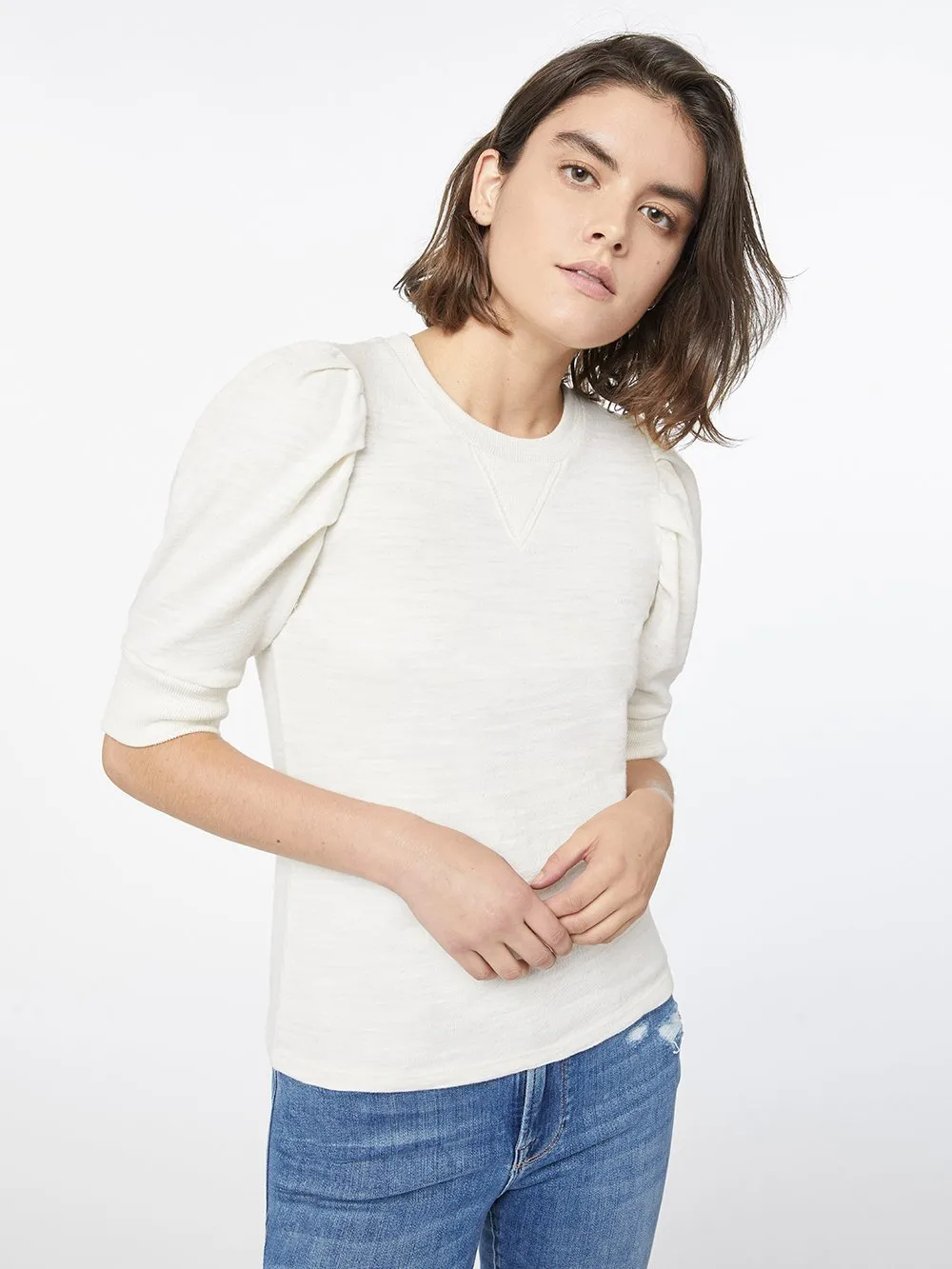 Vintage Shirred Tee -- Vintage White