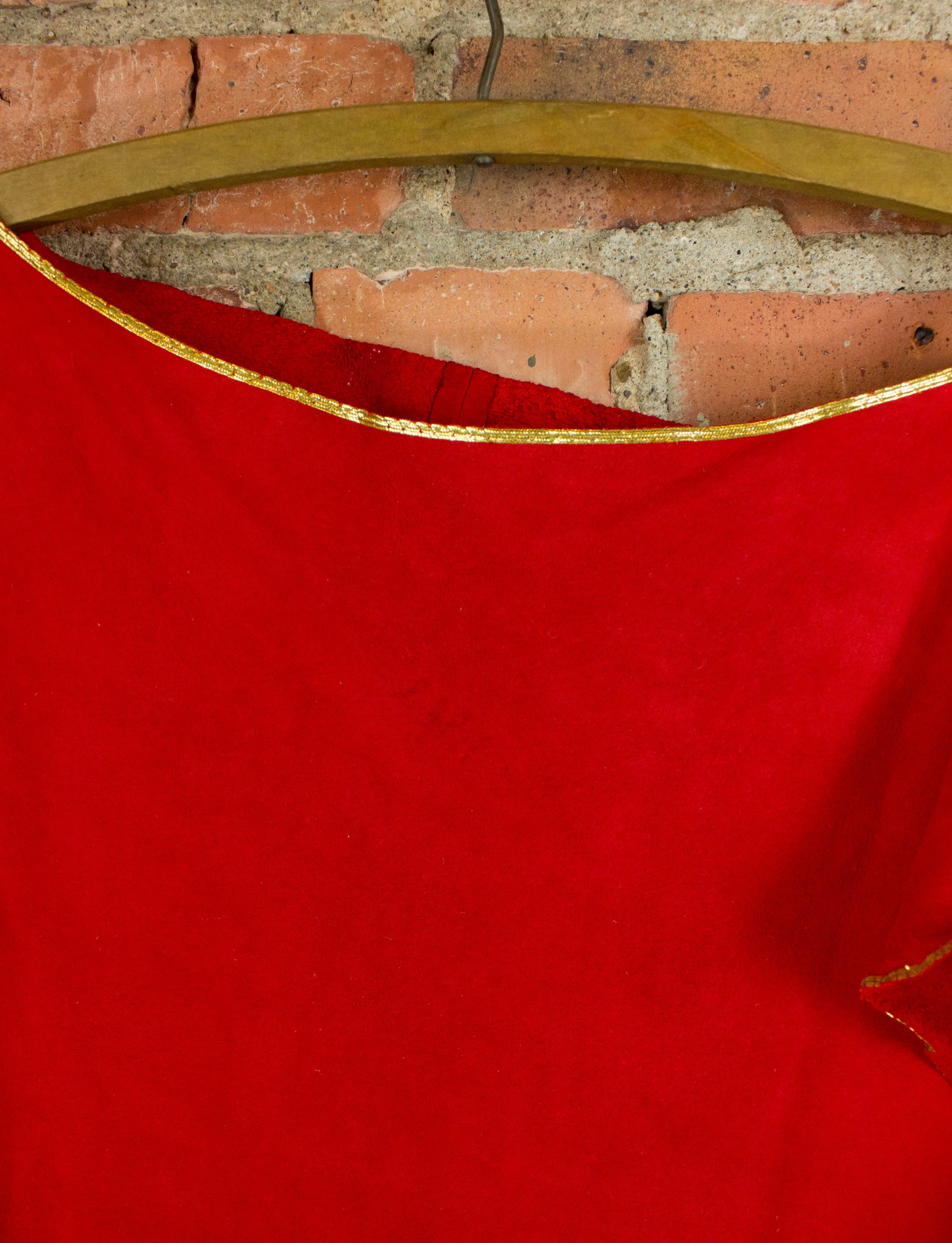 Vintage Women's Red Buckskin Suede Feather and Beaded Dress Free Size