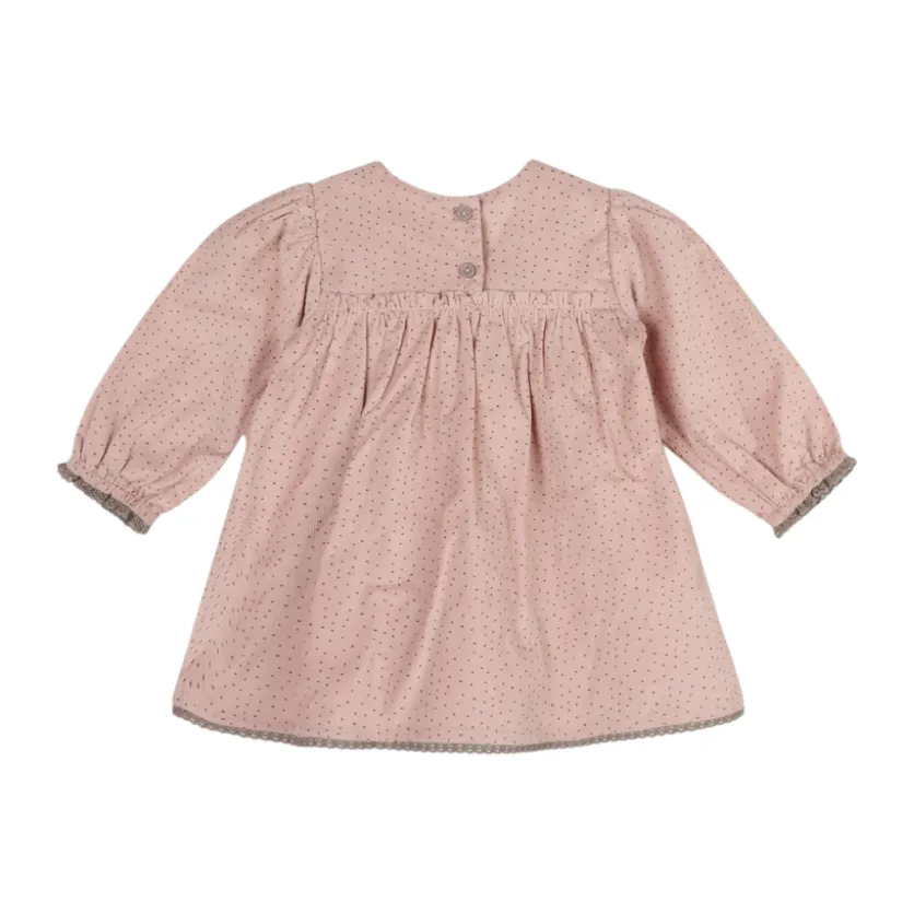 Viverano Organics Smocked & Embroidered Corduroy Dress & Bloomer Set