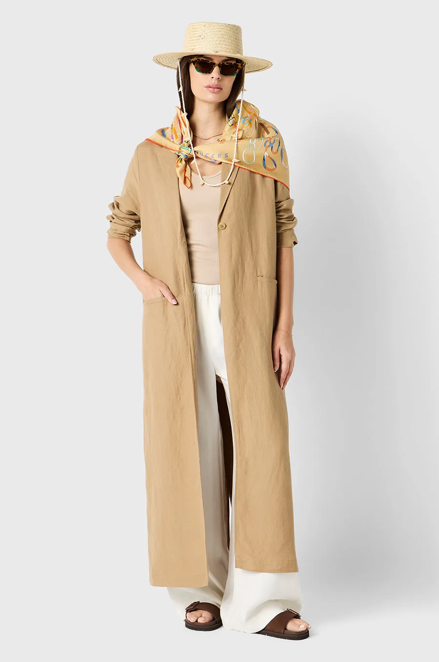 WIDE LEG PANT IN IVORY SATEEN STRIPE