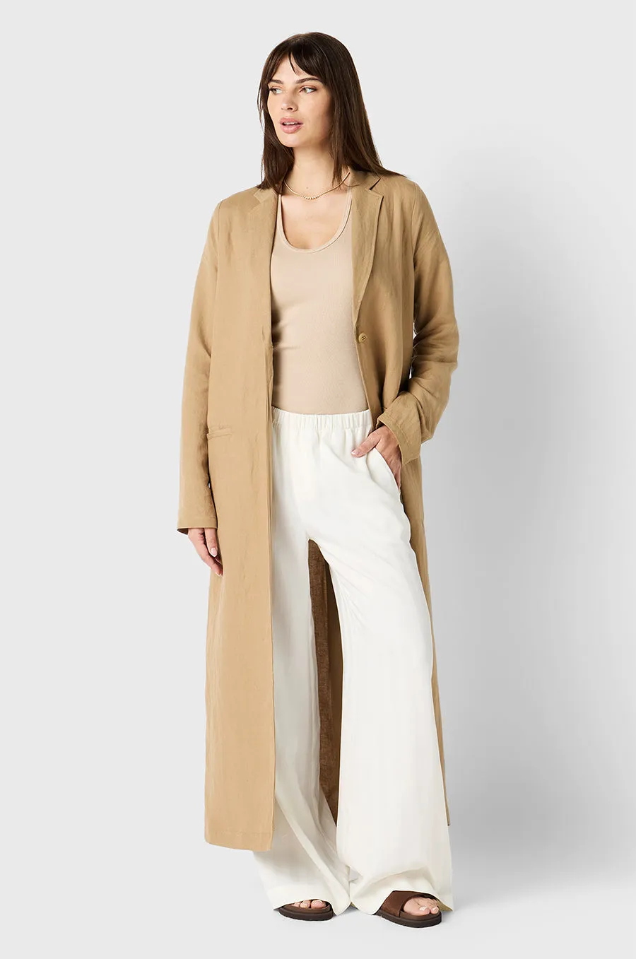 WIDE LEG PANT IN IVORY SATEEN STRIPE
