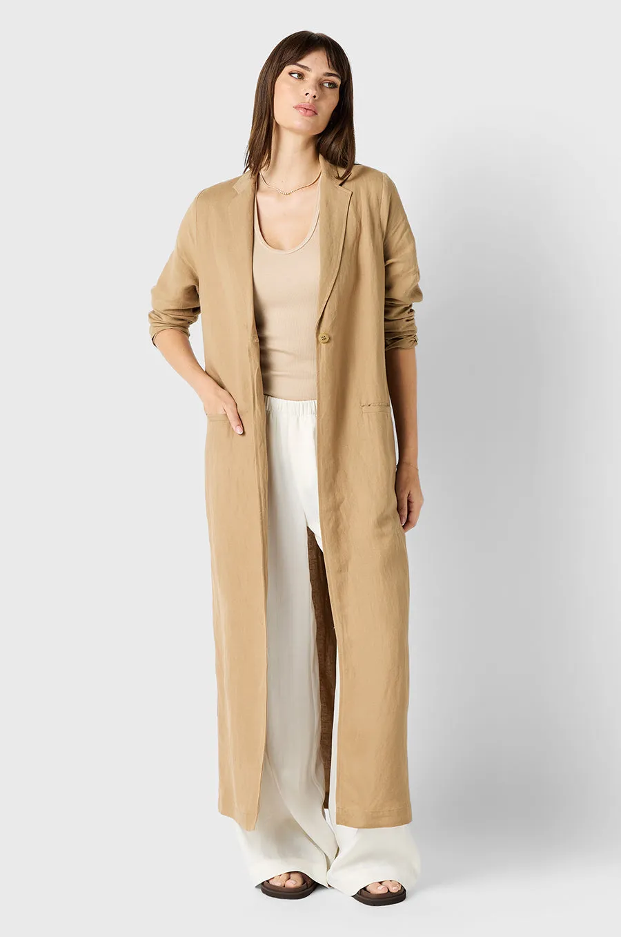 WIDE LEG PANT IN IVORY SATEEN STRIPE