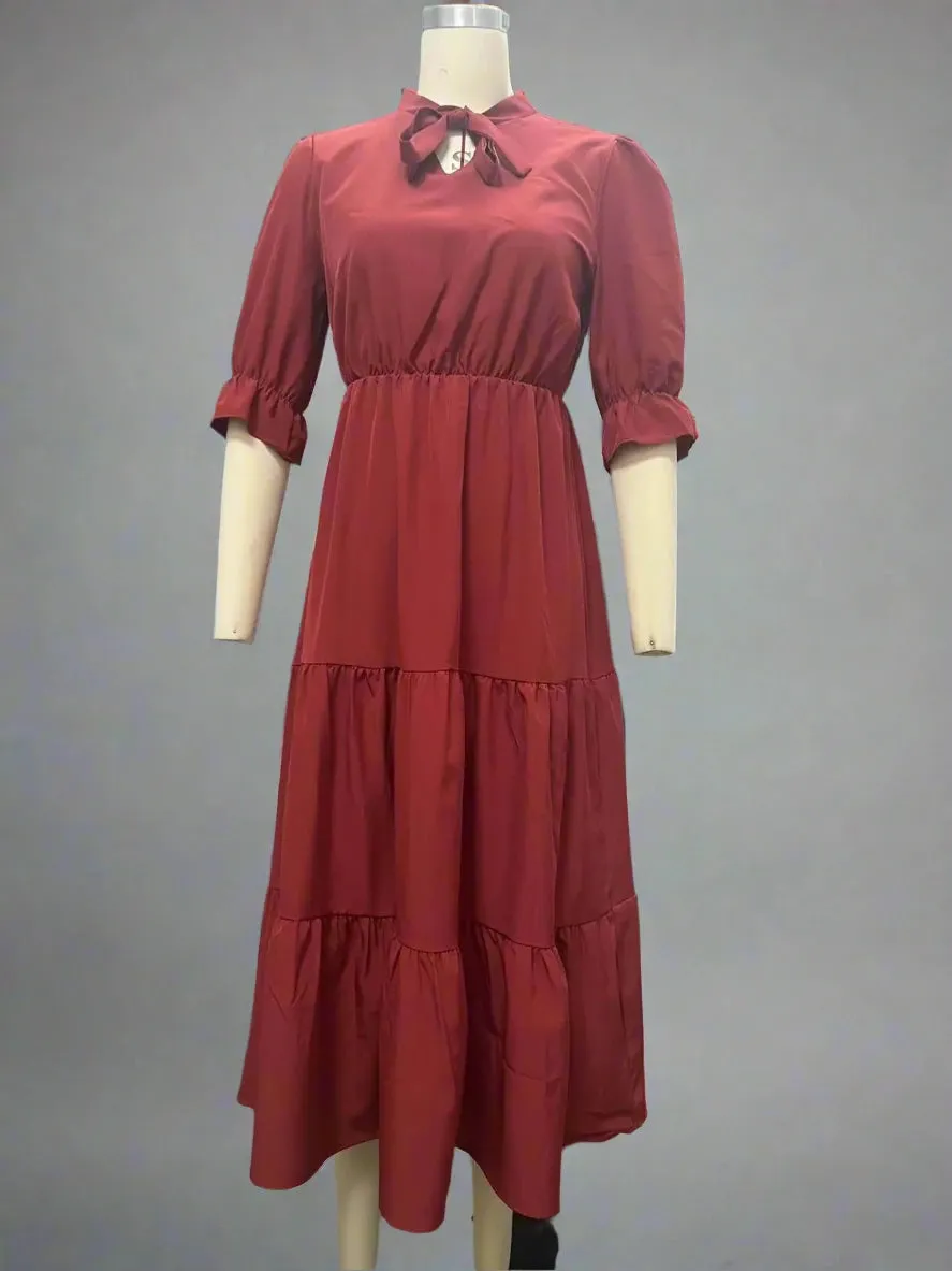 Women's Bow Tie Casual Dress