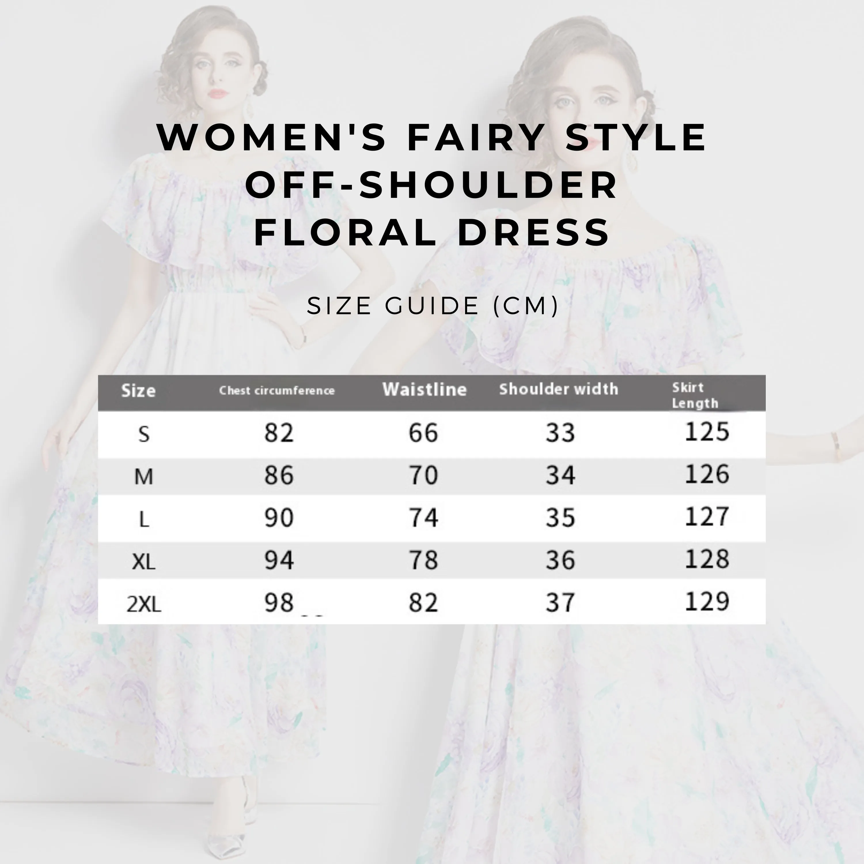 Women's Fairy Style Off-Shoulder Floral Dress