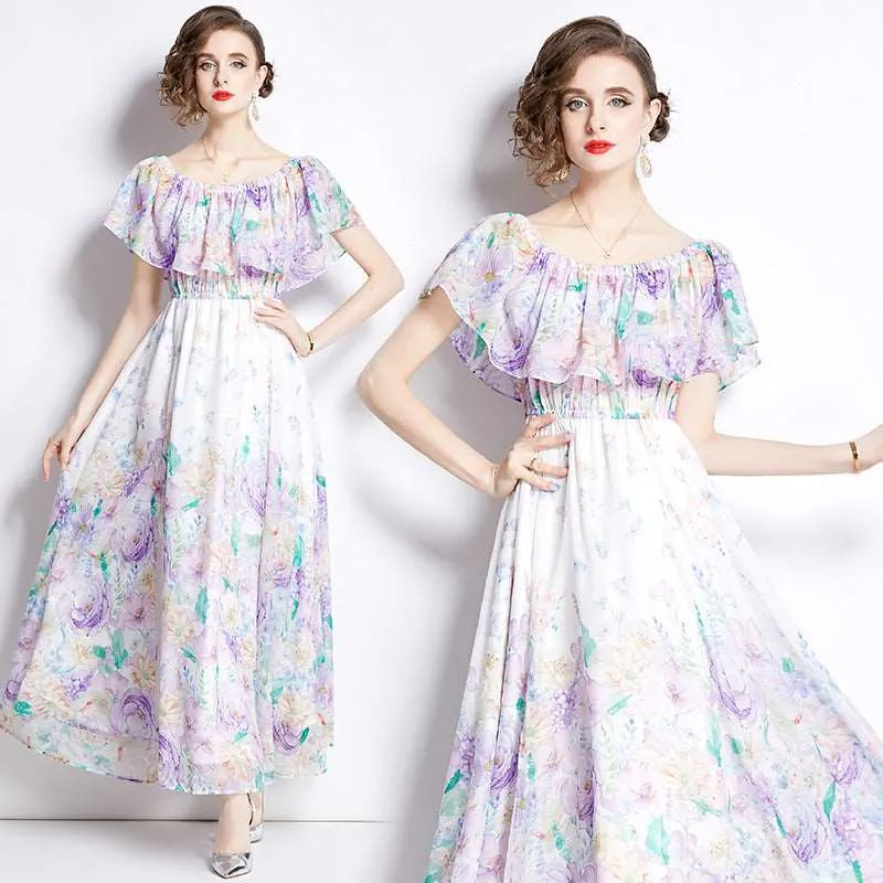 Women's Fairy Style Off-Shoulder Floral Dress