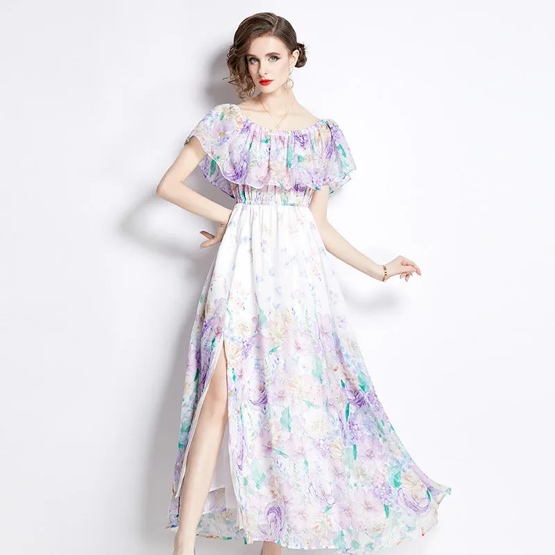 Women's Fairy Style Off-Shoulder Floral Dress