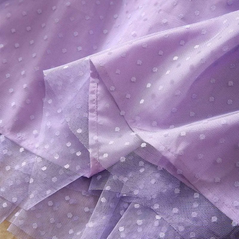 Women's Lace Dot Mesh Swing Dress