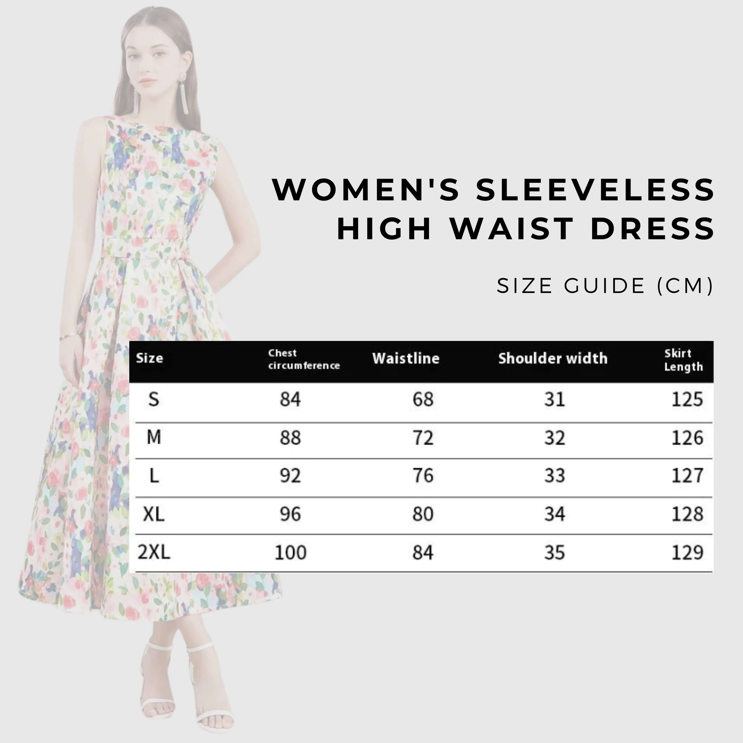 Women's Sleeveless High Waist Dress