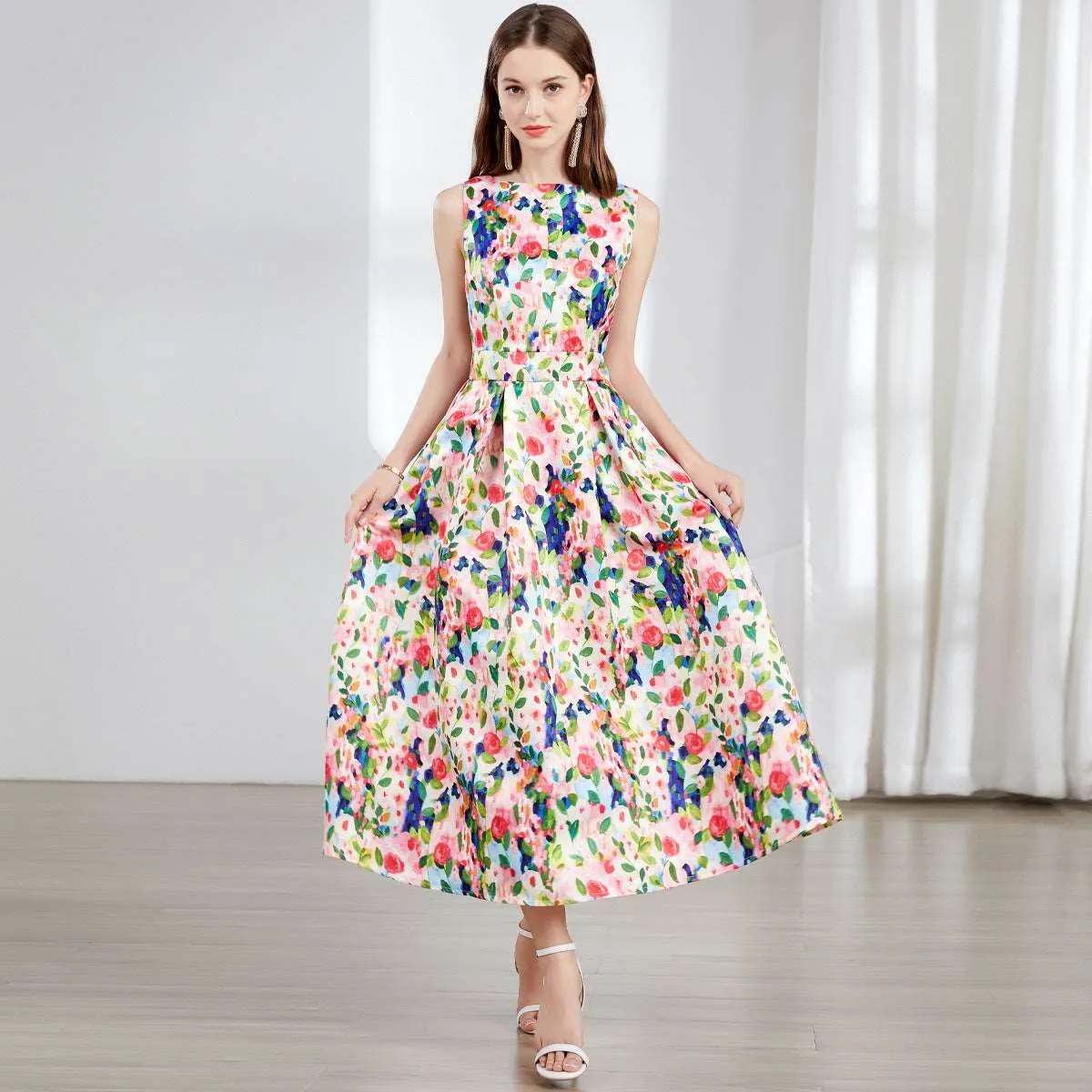 Women's Sleeveless High Waist Dress