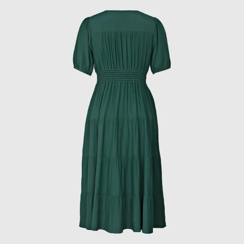 Women's Solid Color Short Sleeve Summer Dress